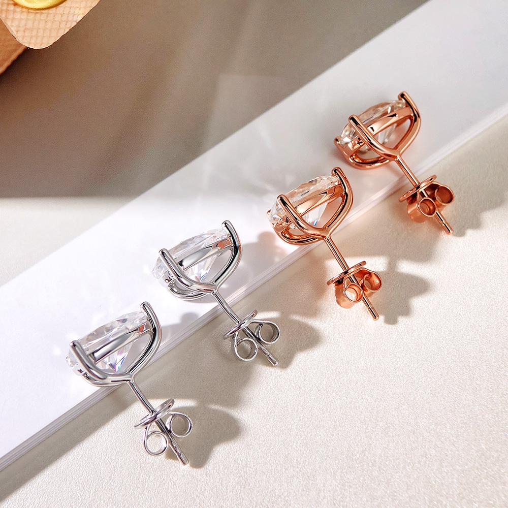 OEVAS 0.5-4Carat Pear Cut Moissanite Stud Earrings 100% S925 Silver Waterdrop Lab Diamomd Ear Studs for Women Fine Jewelry Gift