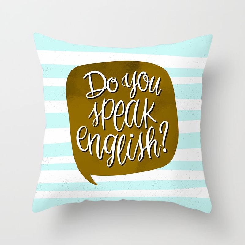 Modern Simple Pillow Letter Watercolor Print Pillow Cushion Cover Home Supplies