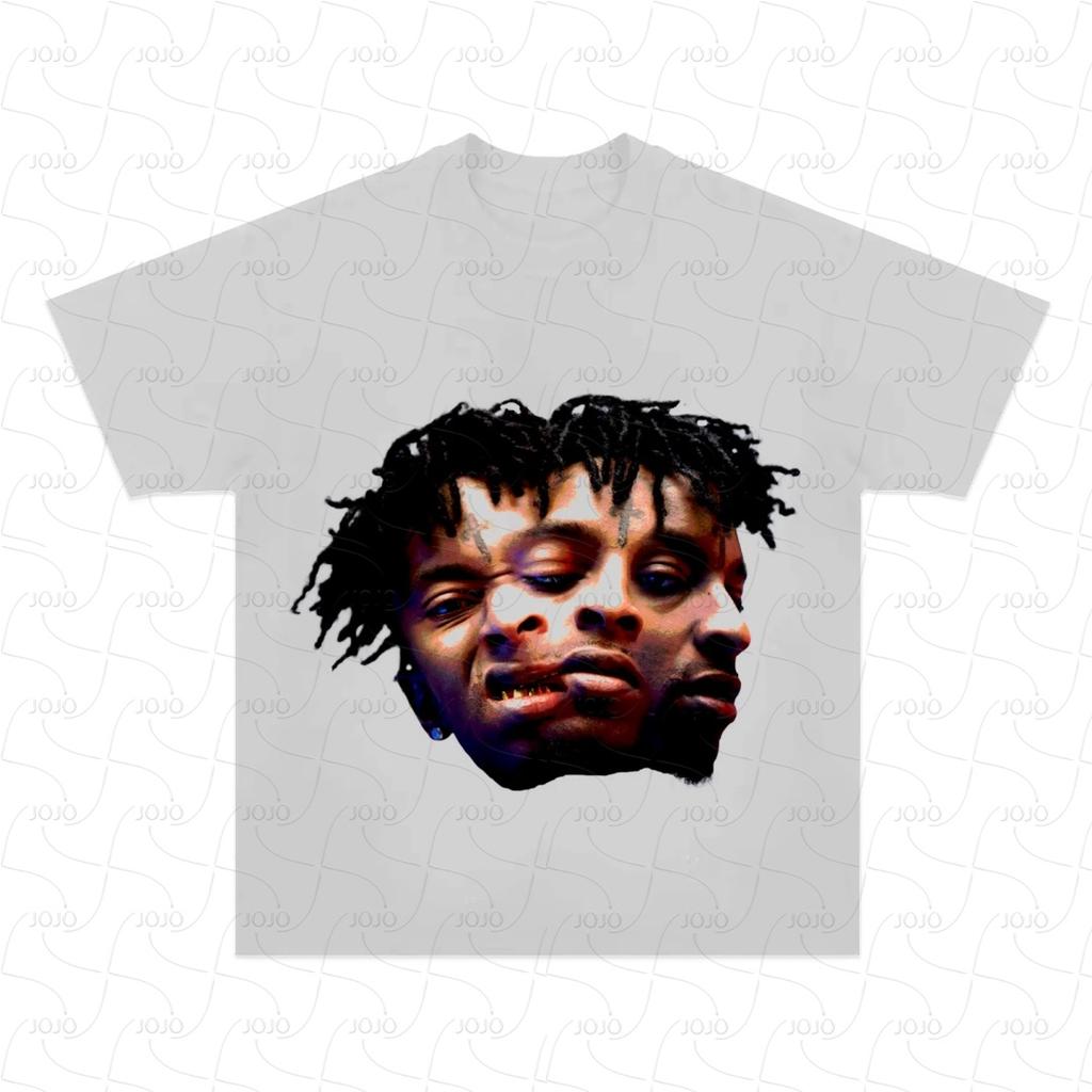 Rapper 21 Svage Retro Graphic T-Shirt Men's Hip Hop Clothing Y2k Unisex Fashion Oversized Ghetto Gangster Top Gift for Fan