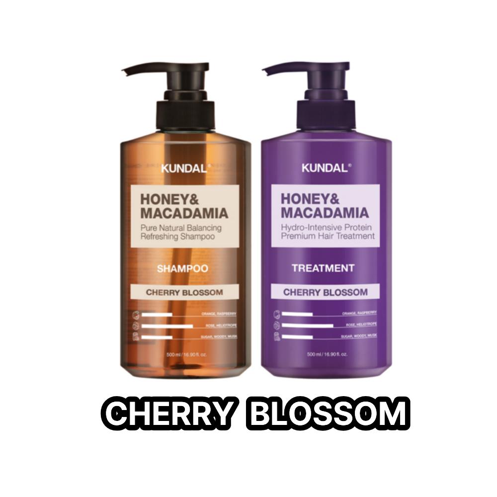 

KUNDAL Hair Care 500ml | Shampoo & Treatment Set | 4 Multiple Scents Available Set 500ml+500ml - Cherry Blossom