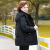 Down Jacket for Women Medium To Long Length Winter Thick and Warm Hooded Jacket for Middle-aged and Elderly Women