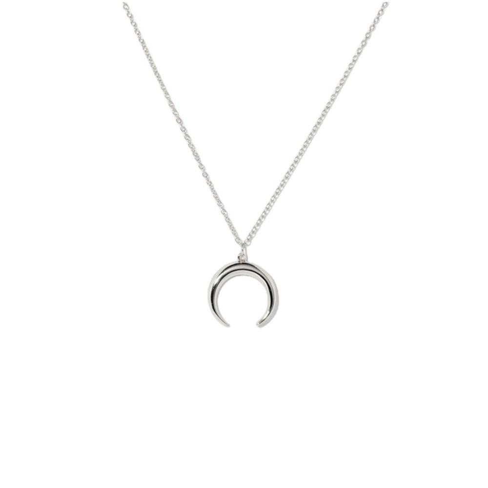 Fashion Temperament Short Horn Accessories Women's Versatile, Minimalist Personality Crescent Moon Pendant Necklace