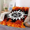 Supernatural Fire Flannel Blanket Throw Blanket Soft Warm Sofa Bed Camping Car Home Decor Unique Christmas Gift C930307