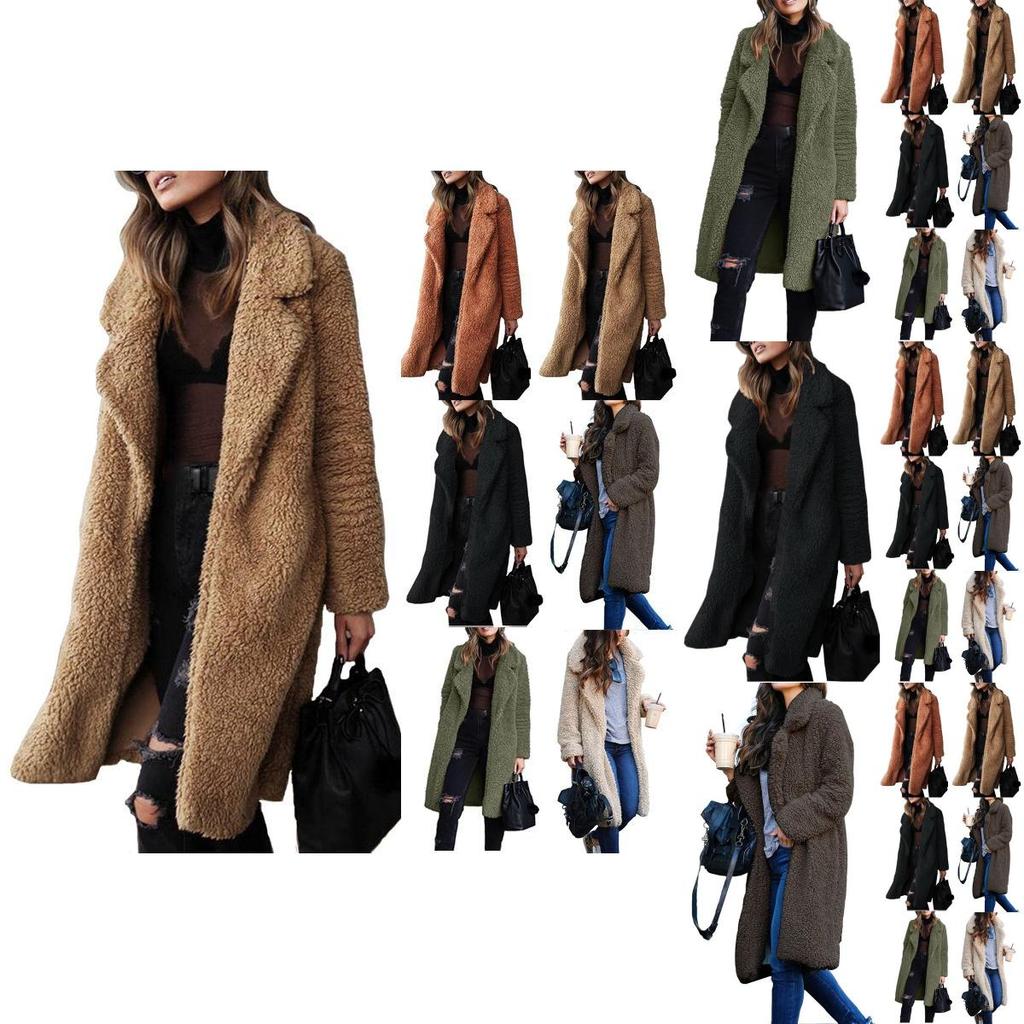 Luxurious Women Jacket Ladies Long Teddy Bear Cardigan Coat Faux Fur For Winter Warmth