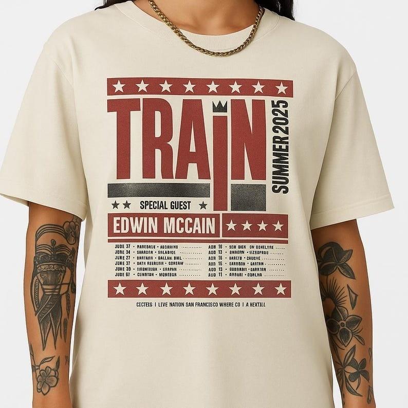 TRAIN Summer Tour 2025 Shirt  Official Style Band Unisex T-Shirt L