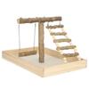 Wood Bird Perch Stand Natural Parrot Playing Standing Rack Bird Training with Large Base