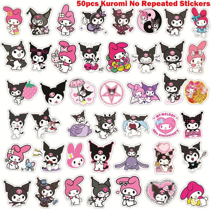 50 Stuks Schattige Kuromi Stickers Collectie Waterdichte PVC Decals Voor DIY Decor Avonturen