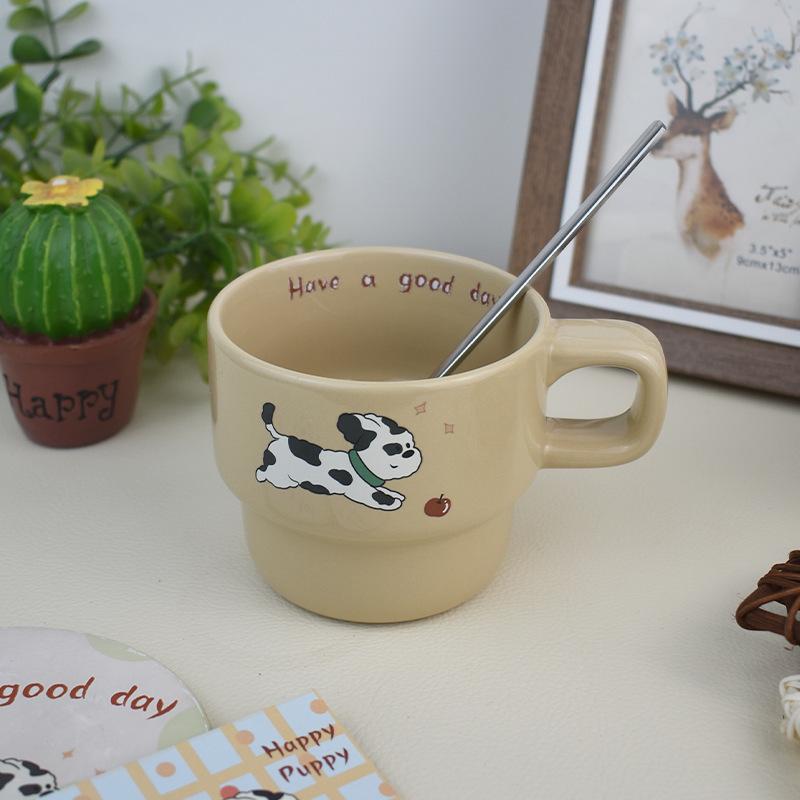 

Милая мультяшная керамическая кружка для кофе, студенческая чашка для завтрака, чашка для молока, общежитская чашка для воды, чашка для воды для пары лучших друзей 201-300ml