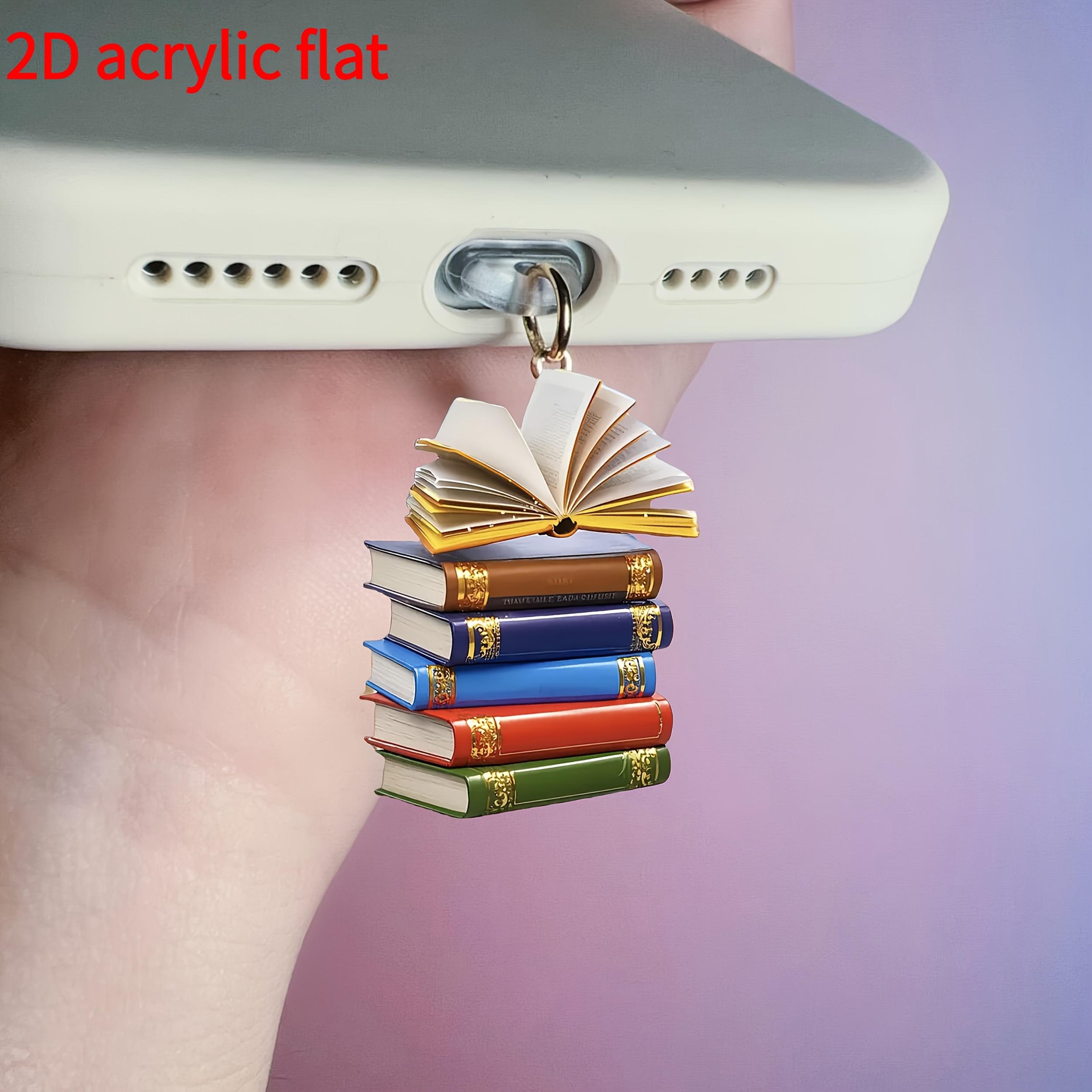 

2D Плоский 1 шт. Дизайн в виде стопки книг - 2D Акриловая заглушка от пыли для телефона - Подходит для разъемов Type-C и для iPhone, Защитный аксессуар-заглушка от пыли For IPhone5-14