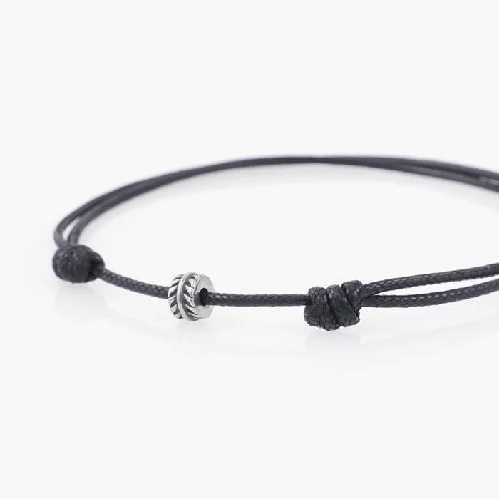 Antique Line Wheel Pendant String Bracelet (C2501AC1228_BK)