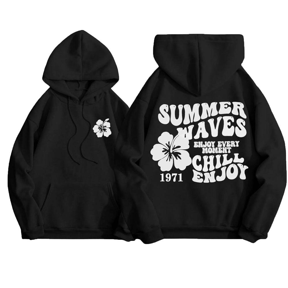 Hooded Women's Print Pullover Hoodie Long Sleeve Outer Wear