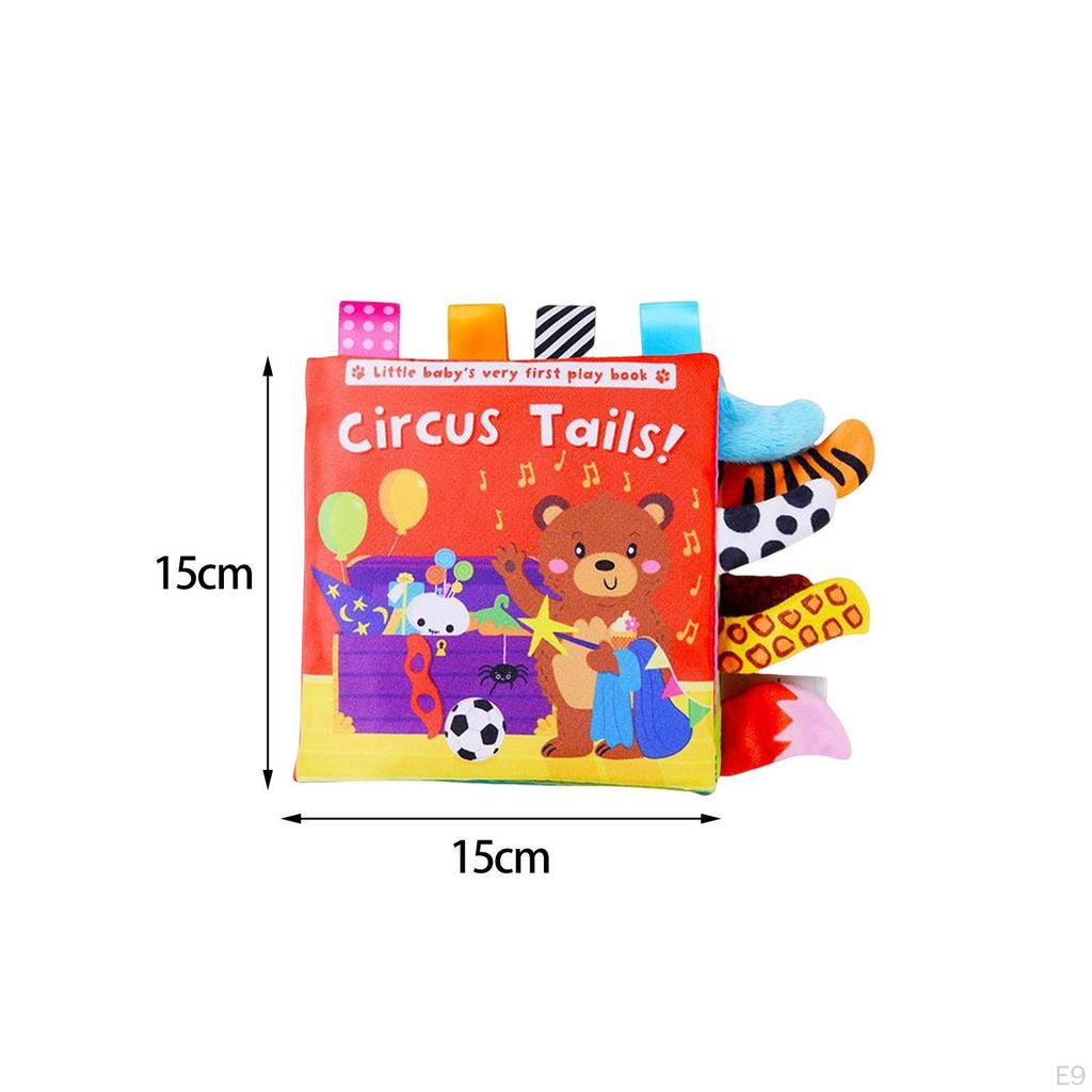 3D Animal Baby Car Toys Crinkle Paper Early Educational Interactive Cloth Book for 6 To 18
