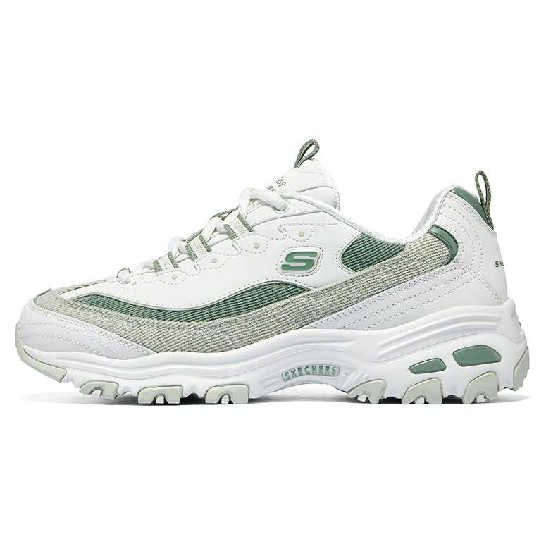 Skechers DLites 1.0 Panda Shoes Milk Tea Bear Mint Milk Jelly Comfortable Retro Thick Sole Increased Height Low Top Dad Shoes 896276-WMNT 39