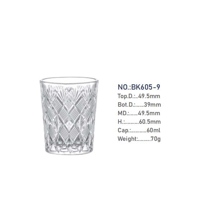 Engraved Flower Brandy & Whiskey Shot Glass - Thickened One-Shot Baijiu & Liqueur Cup