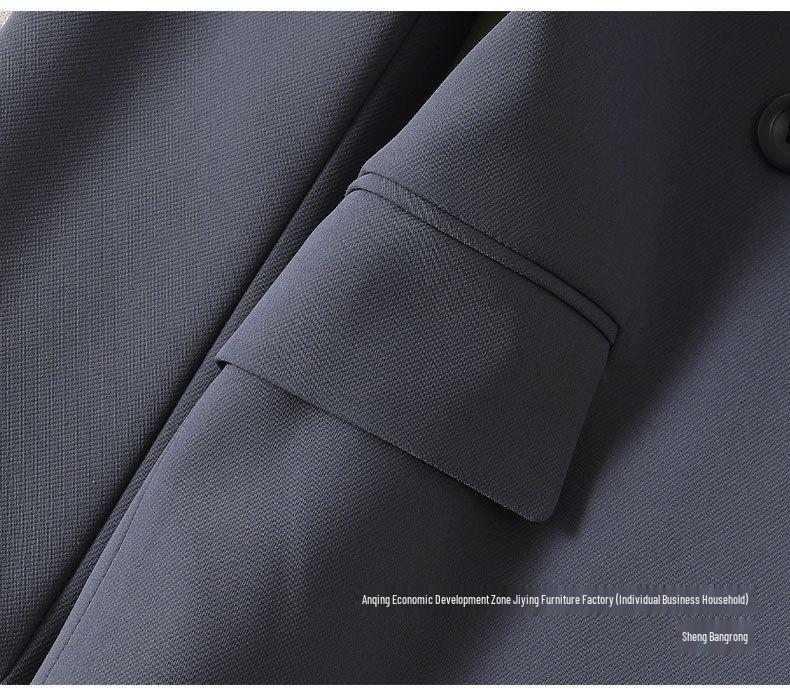 Women's Gray Blazer Jacket and Pants Two-Piece Set for Early Autumn 2025 - Petite Casual Suit