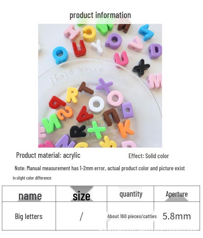 Colorful 26-Piece English Letter Beads for DIY Jewelry & Phone Chain Accessories