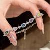 Exquisites Buntes Strass-Inlay-Armband für Damen Leichter Luxus Edelstein-Kettenarmband Hochzeits Schmuck Geschenke