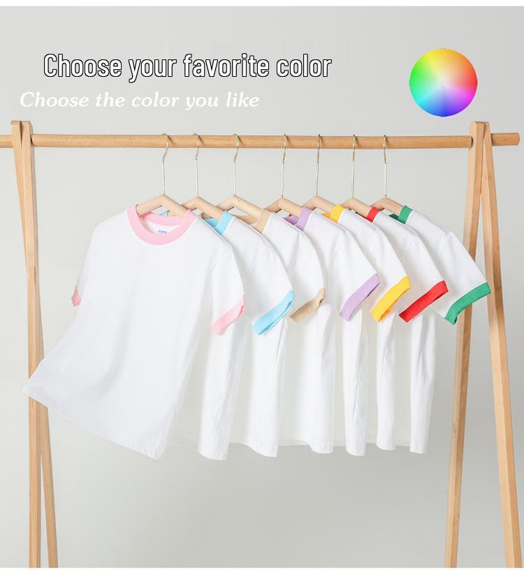 Children's Summer Color Block Short Sleeve T-shirt - Unisex Casual Fashion for Kindergarten Activities