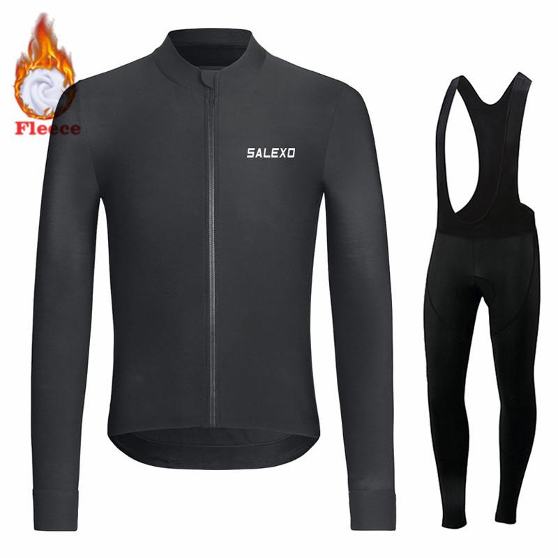 2026 Winter Fleece Warm Thermal Fleece Bicycle Set for Men, Long Sleeve Sportswear, Racing Jersey Suit, Pro Team Bicycle Clothing, Winter