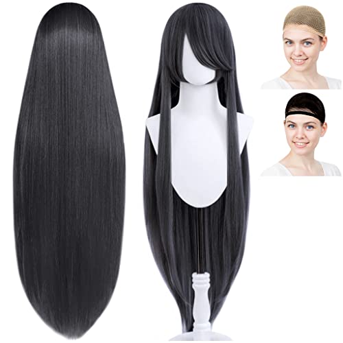 

CaseEden Cosplay Wig, Smooth, Straight, Long, 100cm, Dark Gray, Includes 2 White Merch Wig Nets