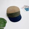 Women's and Men's Color Block Short Brim Pleated Band Middle-aged Hat