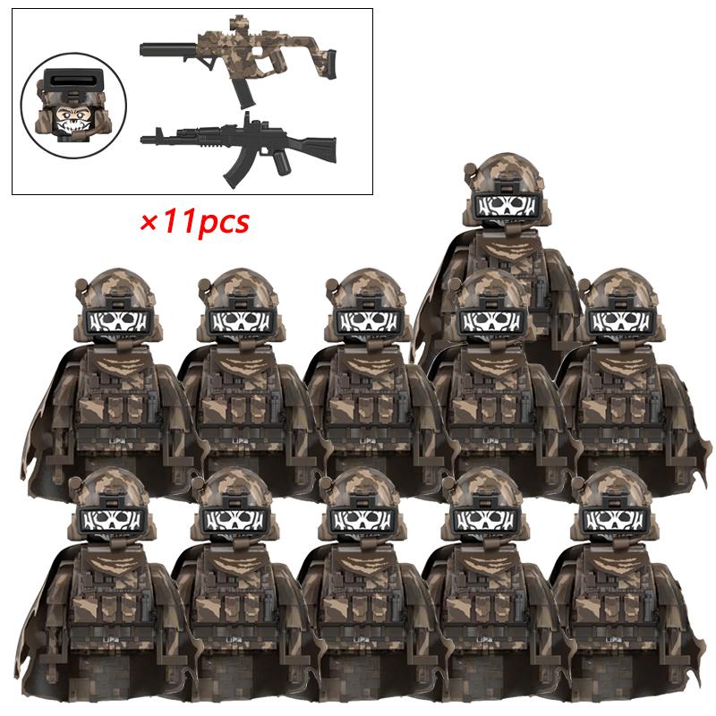Military Figures Soldier Building Block SWAT Special Forces Assault Team Camouflage Troops Vehicle Bricks Toy