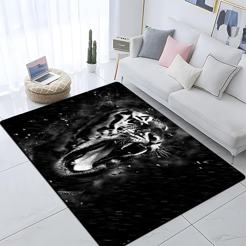 Animal Tiger Custom Picnic Mat Non Slip Carpet Living Room Mat Yoga Mat Home Decor Crawling Mat Carpet for Living Room Anime Rug
