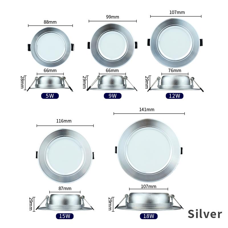 Led Downlight 5W 9W 12W 15W 18W Tavan Işığı 220V Gömme Aşağı ışık Yuvarlak Led Panel AYDINLATMA İç Aydınlatma LED Spot ışık