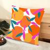 Orange Pattern Cushion Cover Soft Short Plush Pillow Cover Smooth Cozy Texture Aesthetic Cushion Case Home Decor