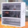 1:64 Car Model PVC Display Cabinet, 3-layer 16 Simulated Parking Spaces W/ LED Lighting for Model Car Collector & Car Enthusiast