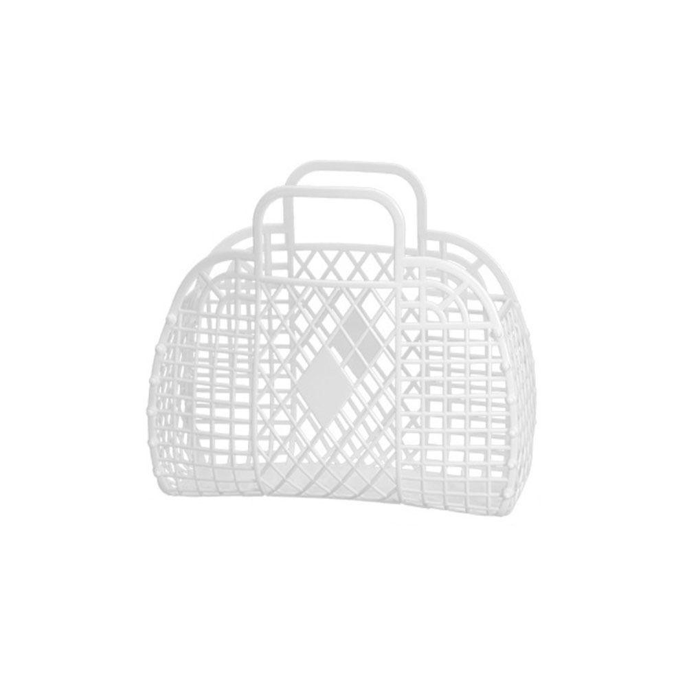 

Многоразовая большая сумка Пластиковая корзина для хранения Полая корзина большой емкости Корзина белый