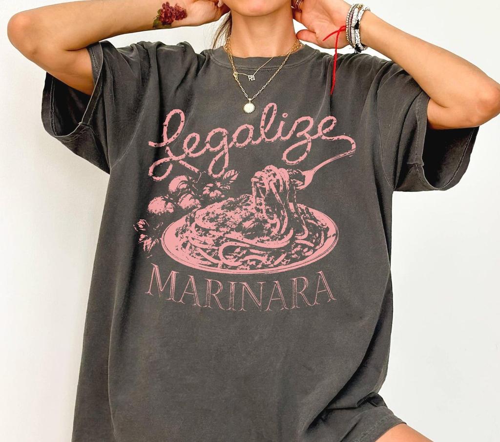 Legalize Marinara Shirt and kids tshirt, Funny Foodie Graphic Tee, Pasta Lover Gift, Spaghetti Enthusiast Top