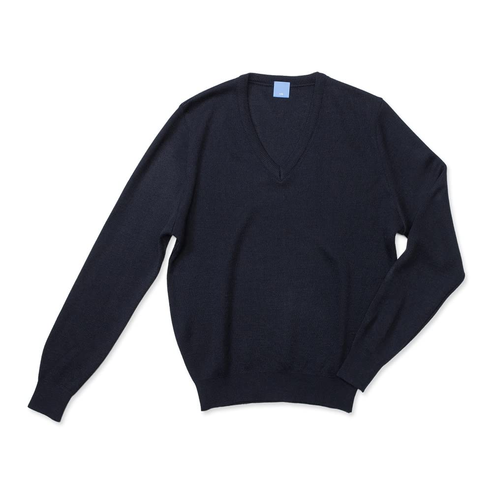 

Unisex knit sweater for school made in navy student school made entirely in Japan students, Japan, V-neck, blue, sweater, uniform, (150)