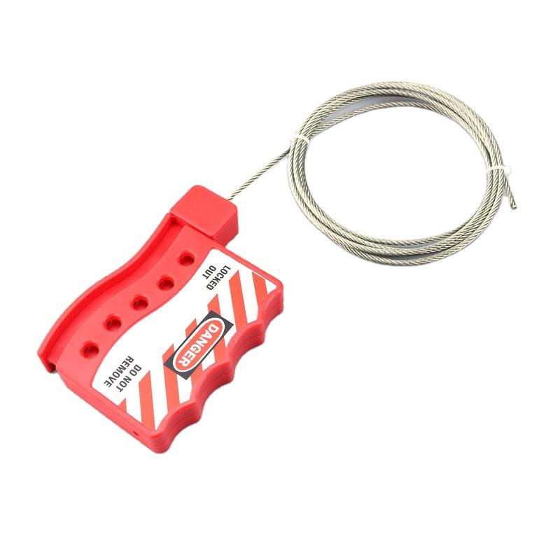 NTC05-2 Valve Lockout Safety Supply Squeezer Multipurpose Cable Key CE Certified Industrial Safety 2.0Mtr Impact Modified Nylon (Red,steel & nylon)