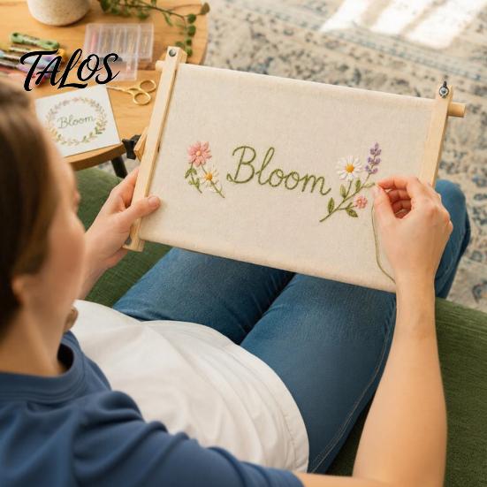 Adjustable Embroidery Stand Table Stand, Cross Stitch Hoop for Lap or Top Tapestry, Wooden Holder Stable Frame