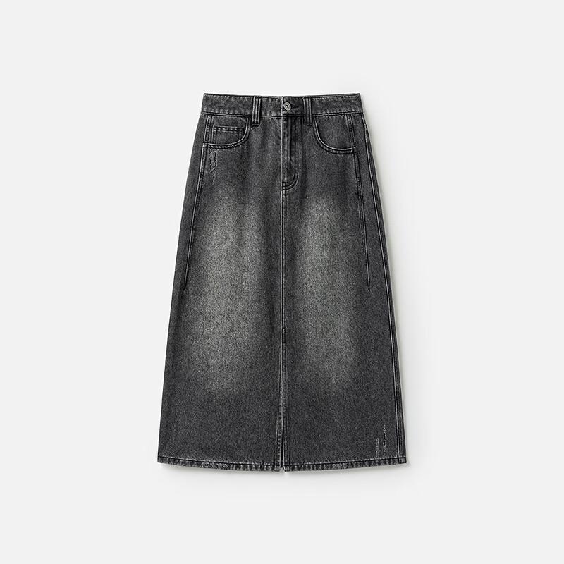Broadcast Women's Vintage Washed Denim Midi Skirt
