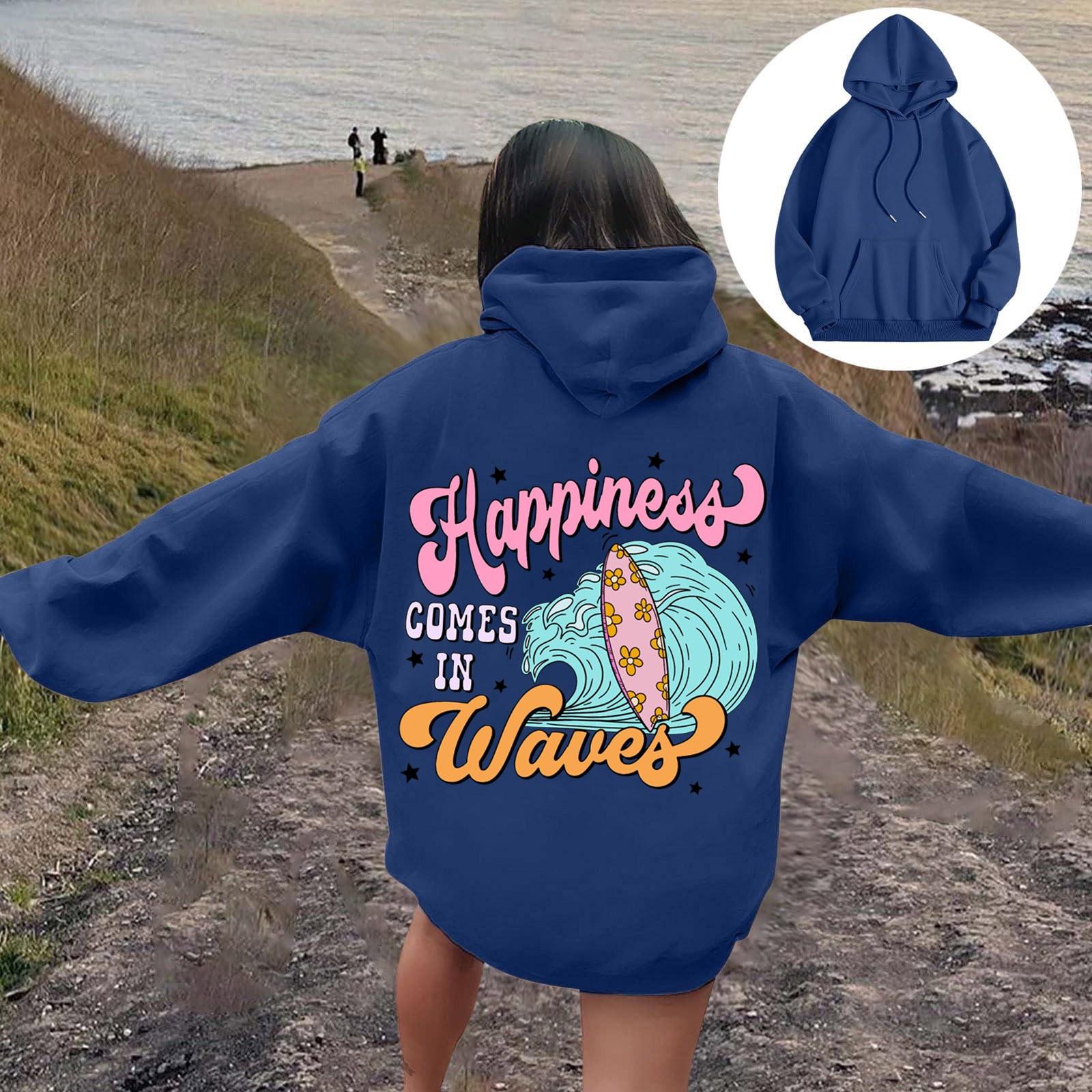 

Женская модная толстовка с длинным рукавом, принтом букв, капюшоном, завязками, большим карманом, толстовка сверху XL