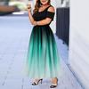(L-6XL) Damen Eleganter Farbverlauf Plus Size Kurzarm Schlankes Maxi-Partykleid Abendparty Cocktail-Formelles Kleid