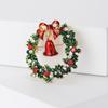 Creative Alloy Enamel Christmas Wreath Brooch for Men and Women - Versatile Lapel Pin for Suits and Cardigans.