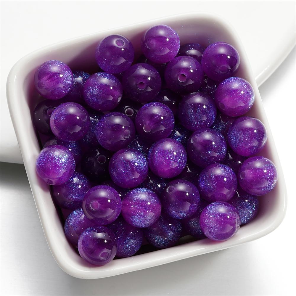 10pcs/lot 10mm Colorful Resin Round Bead Charm Spacer Loose Beads for DIY Handmade Necklace Jewelry Making Findings Accessories