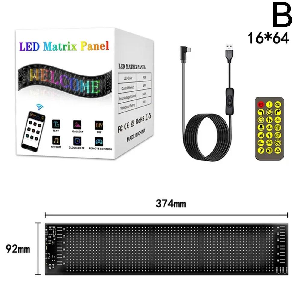 Auto LED Matrix Pixel Panel DIY RGB Beleuchtung Graffiti Scrolling Text Board Windschutzscheibe Werbung Bildschirm Bluetooth APP Steuerung