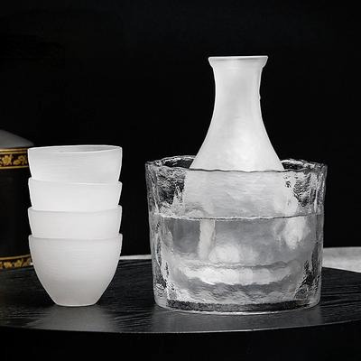 Bouteille à vin en verre de style japonais créatif, tasse à spiritueux, pot à saké, set, réchaud à vin, pot à vin chaud ménager, verseurs dépolis, carafe