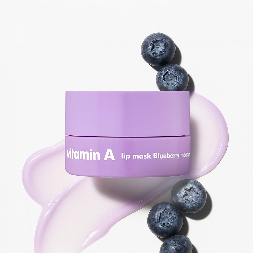 The Face Shop Vitamin A Lip Mask With Blueberry Extracts, Shea Butter For Soft, Plump Lips, 14g