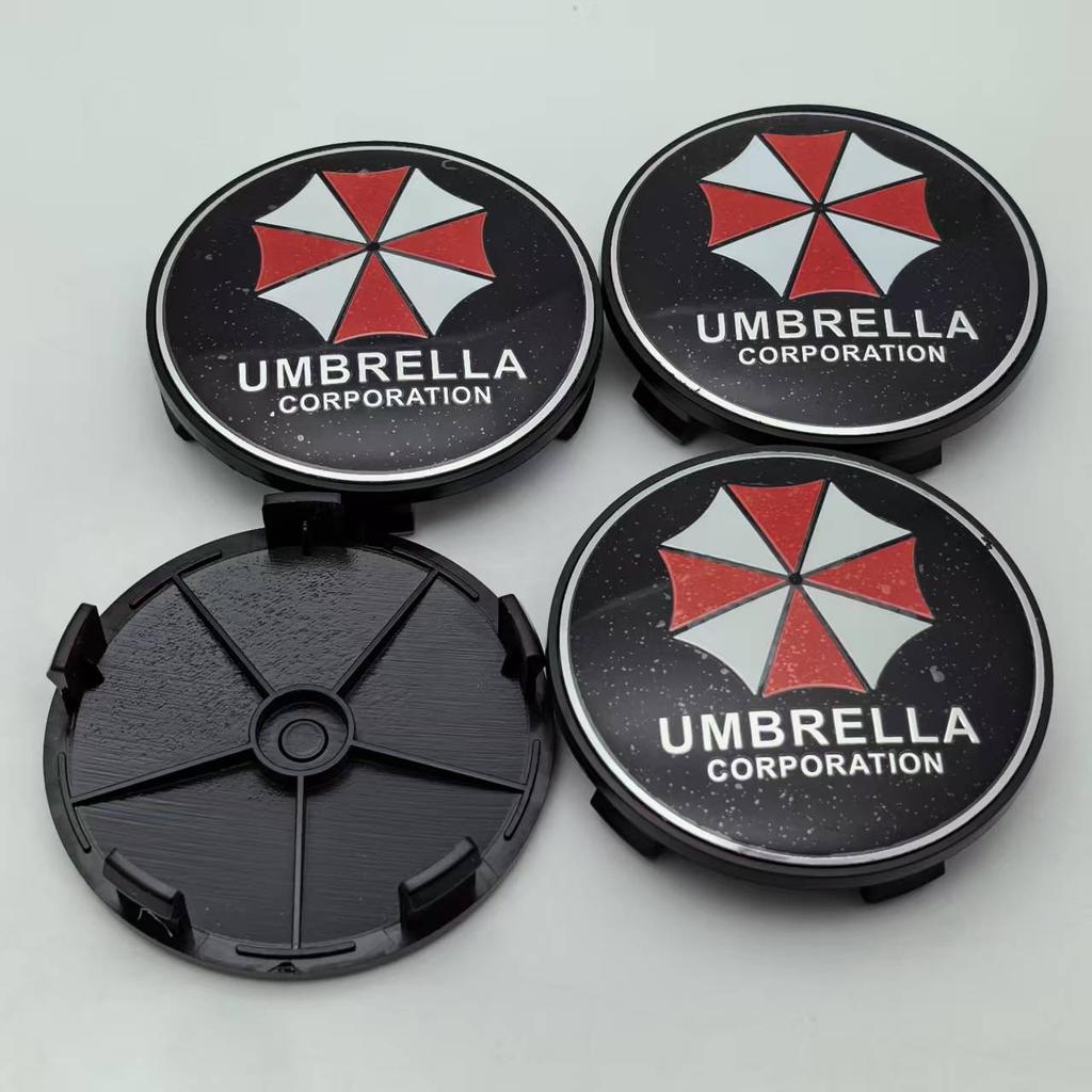 AAXI1 4pcs Umbrella Logo Emblem Car Wheel Center Caps OD 68MM Clips 63MM Wheels Hub Cap Rim Hubcaps Dust Cover Relpace Car Accessories