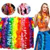 24Pcs Hawaiian Leis Faux Silk Flower Necklace Tropical Party Favor Beach Dance Leis Birthday Pool Party Decoration