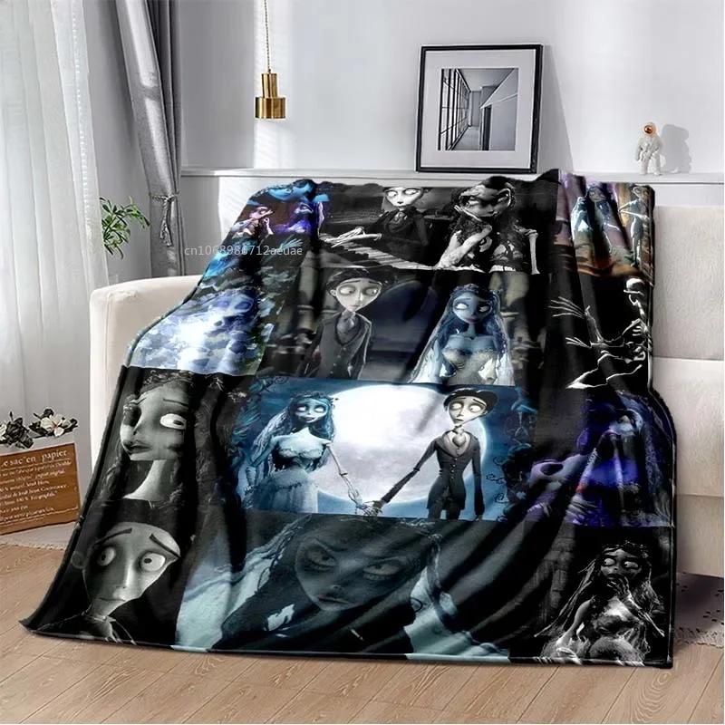 Sorrow Love Story Die Braut des Geistes Decke Hochzeit in der Nacht Decken für Bett Sofa Goth Braut Halloween Decke
