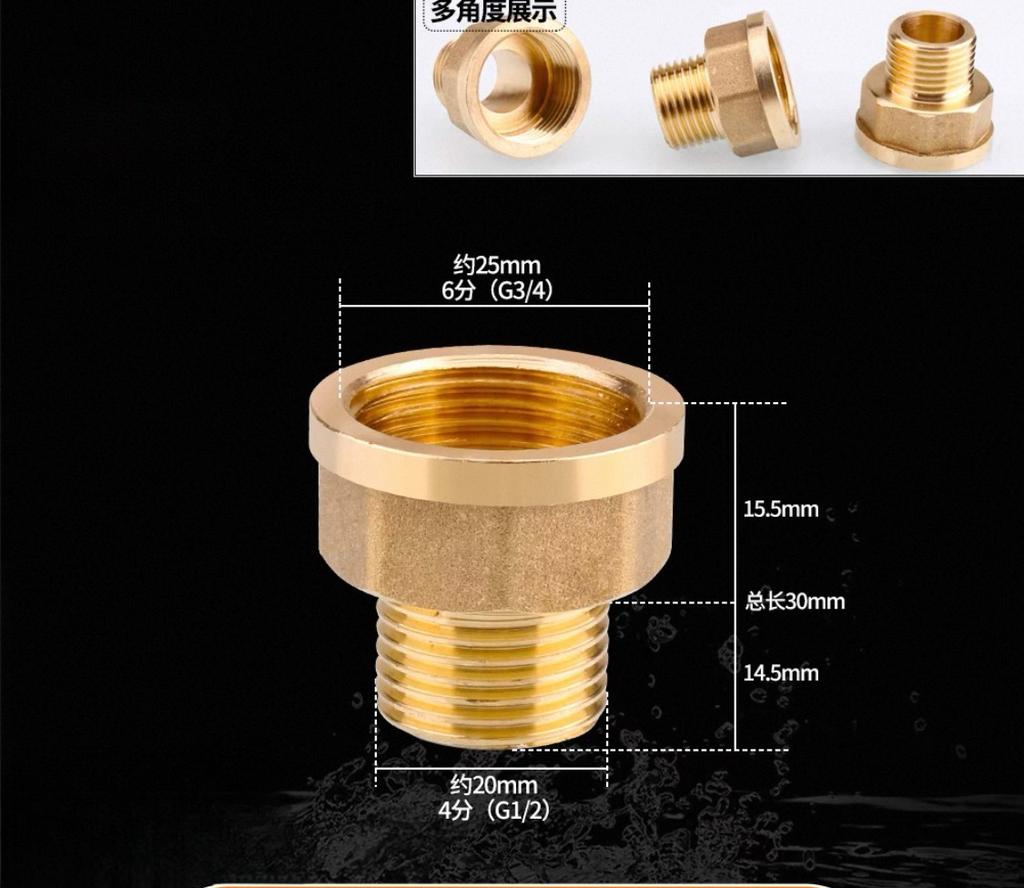 1/2" 3/4" BSP Female Male Thread Tee Type Reducing Copper Elbow Butt Joint Adapter Adapter Coupler Water Pipe Plumbing Fittings