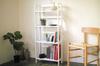 North Orange Folding Wooden Folding 4 Open Shelf Rack, Shelf, Tiers, White,