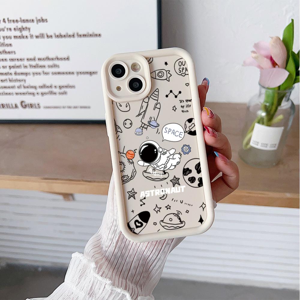 ins Internet celebrity same astronaut mobile phone case Apple 15Pro couple 14 silicone soft case iPhone17 anti-drop