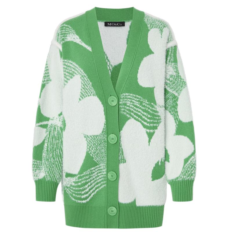 

MO&Co. Art Floral Wool Blend Sweater Coat S 160